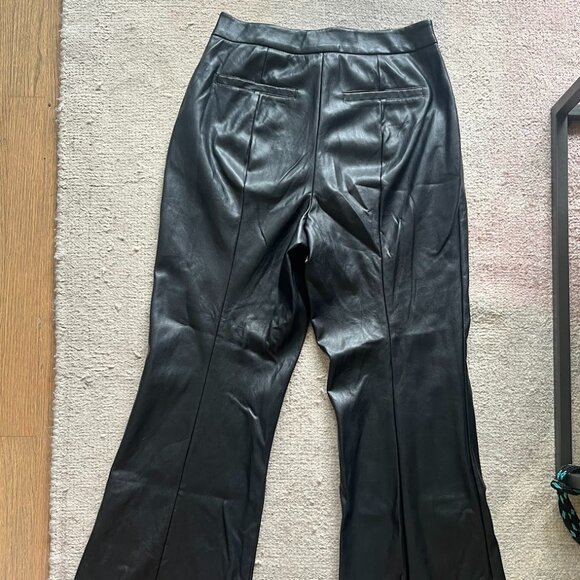 Avec Les Filles Faux for Anthropologie Leather Flare Pants - Size 12 - Picture 1 of 3